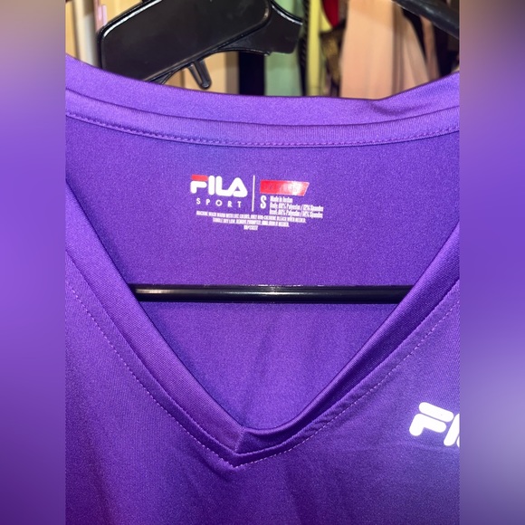 Womens Fila Purple Short Sleeve Shirt- size Small - Picture 3 of 9